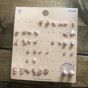 Rose Gold Earrings Studs Set
